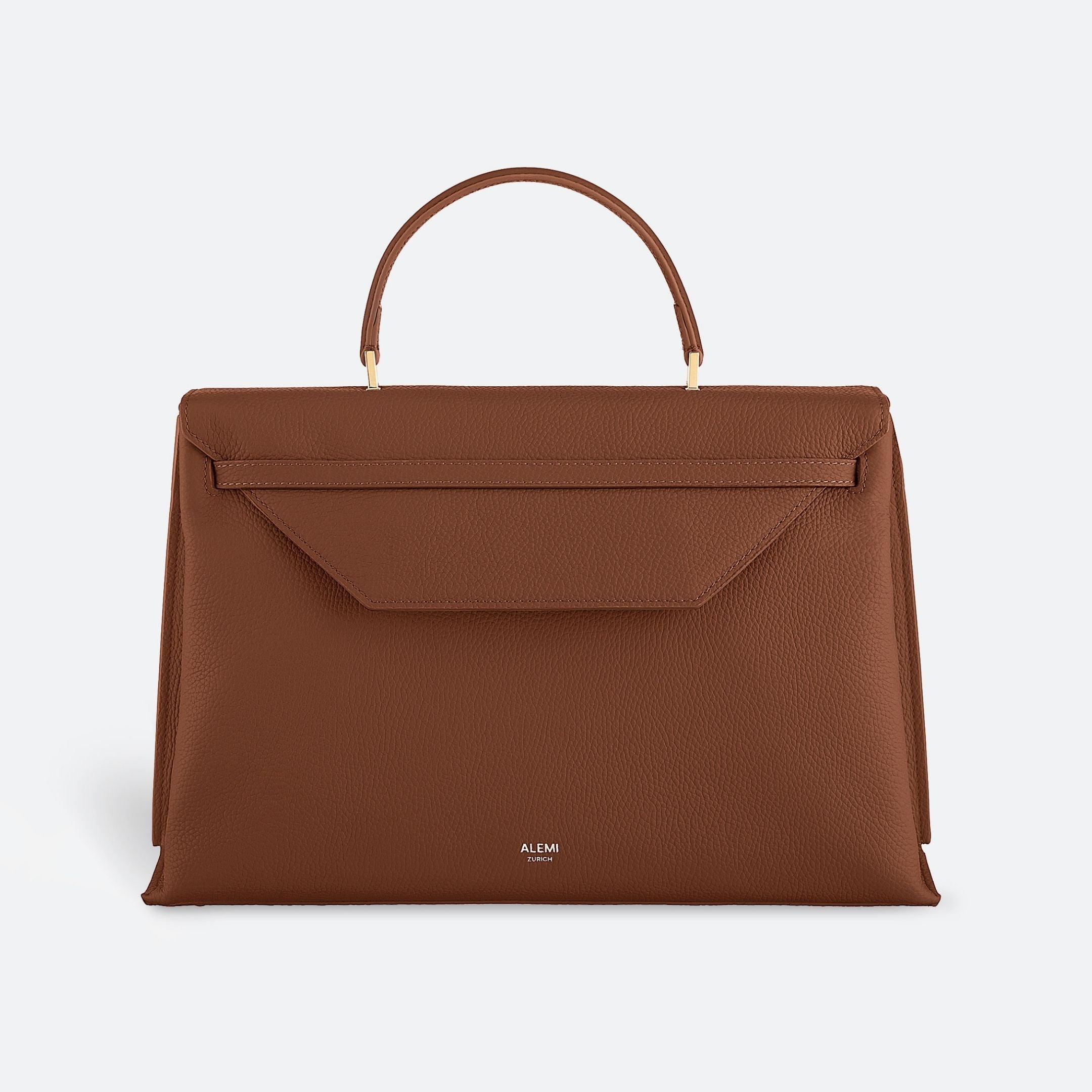 ALEMI Zurich | VIADUKT WORK | Laptop Bag | Cognac | Soft Grain Leather | Front