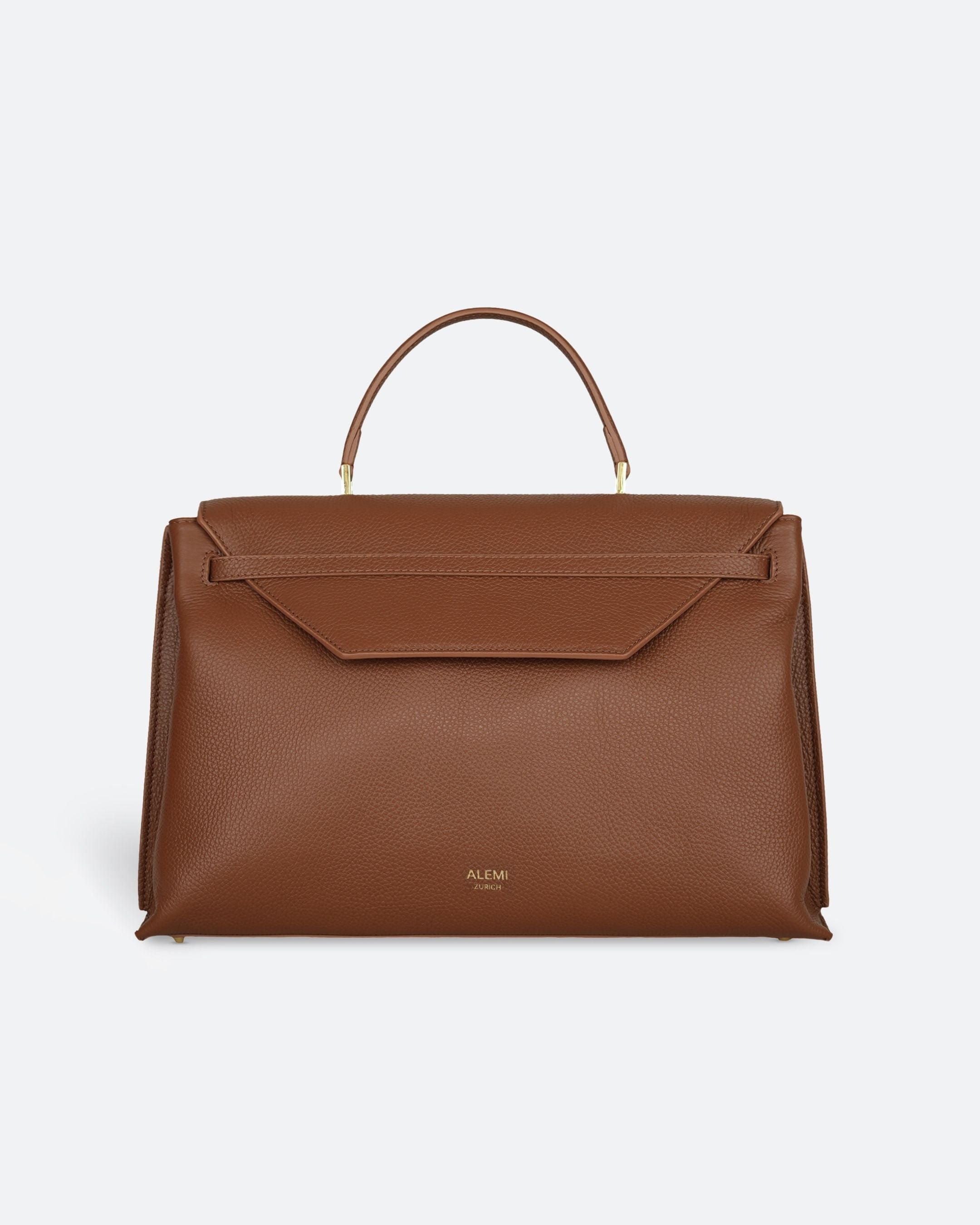 ALEMI Zurich | VIADUKT WORK | Laptop Bag | Cognac | Soft Grain Leather | Bag front