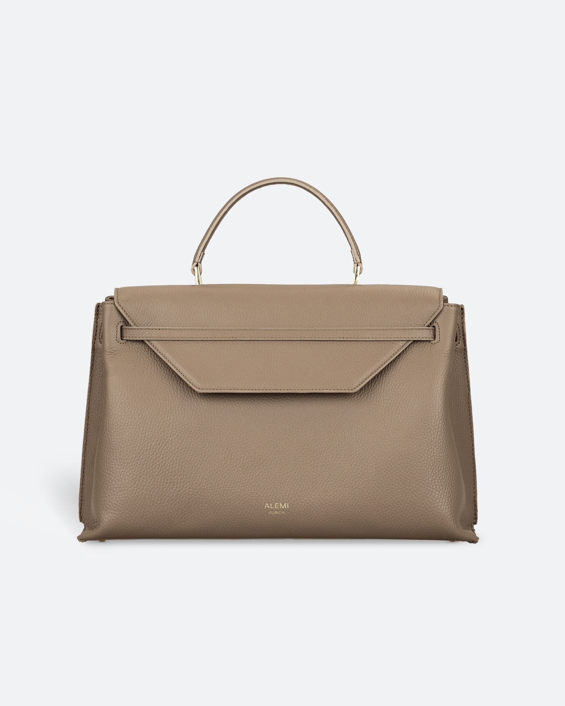 ALEMI Zurich | VIADUKT WORK | Laptop Bag | Greige | Soft Grain Leather | Bag front