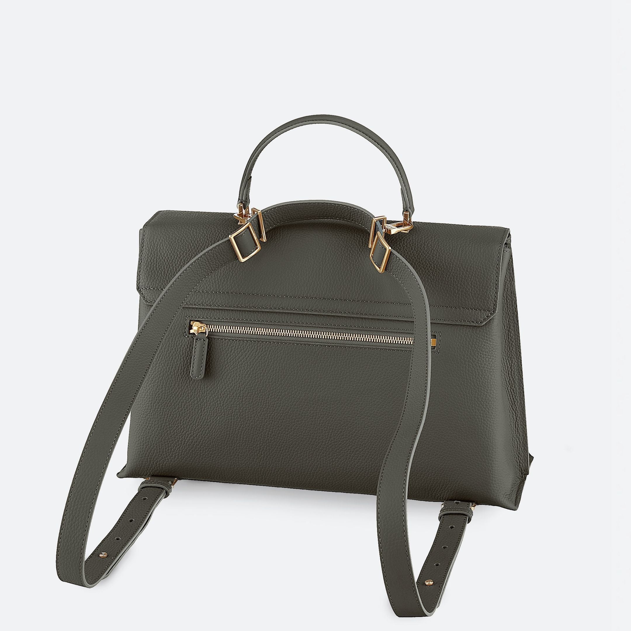 ALEMI Zurich | VIADUKT WORK | Laptop Bag | Olive Green | Soft Grain Leather | Bag back