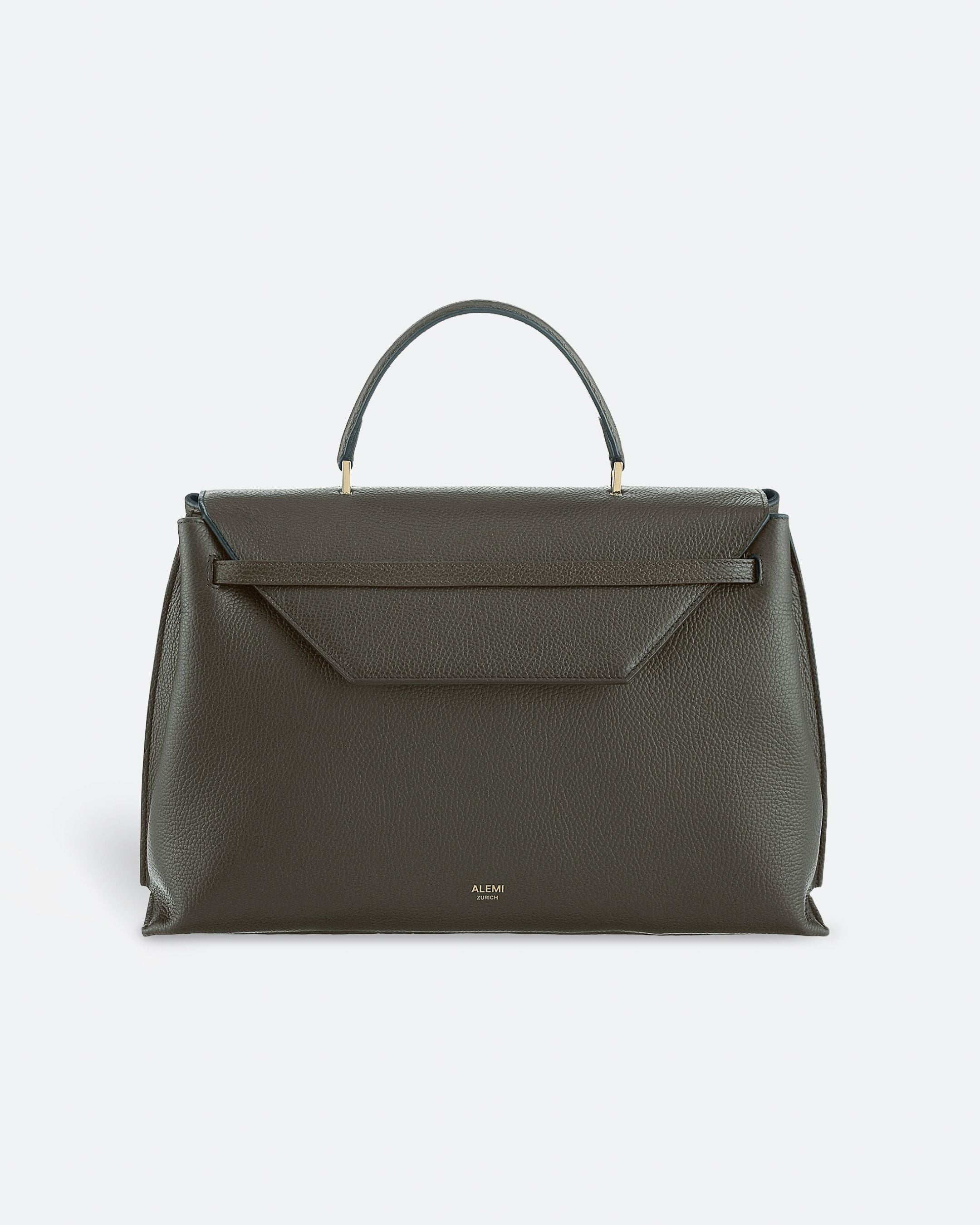 ALEMI Zurich | VIADUKT WORK | Laptop Bag | Olive Green | Soft Grain Leather | Bag front