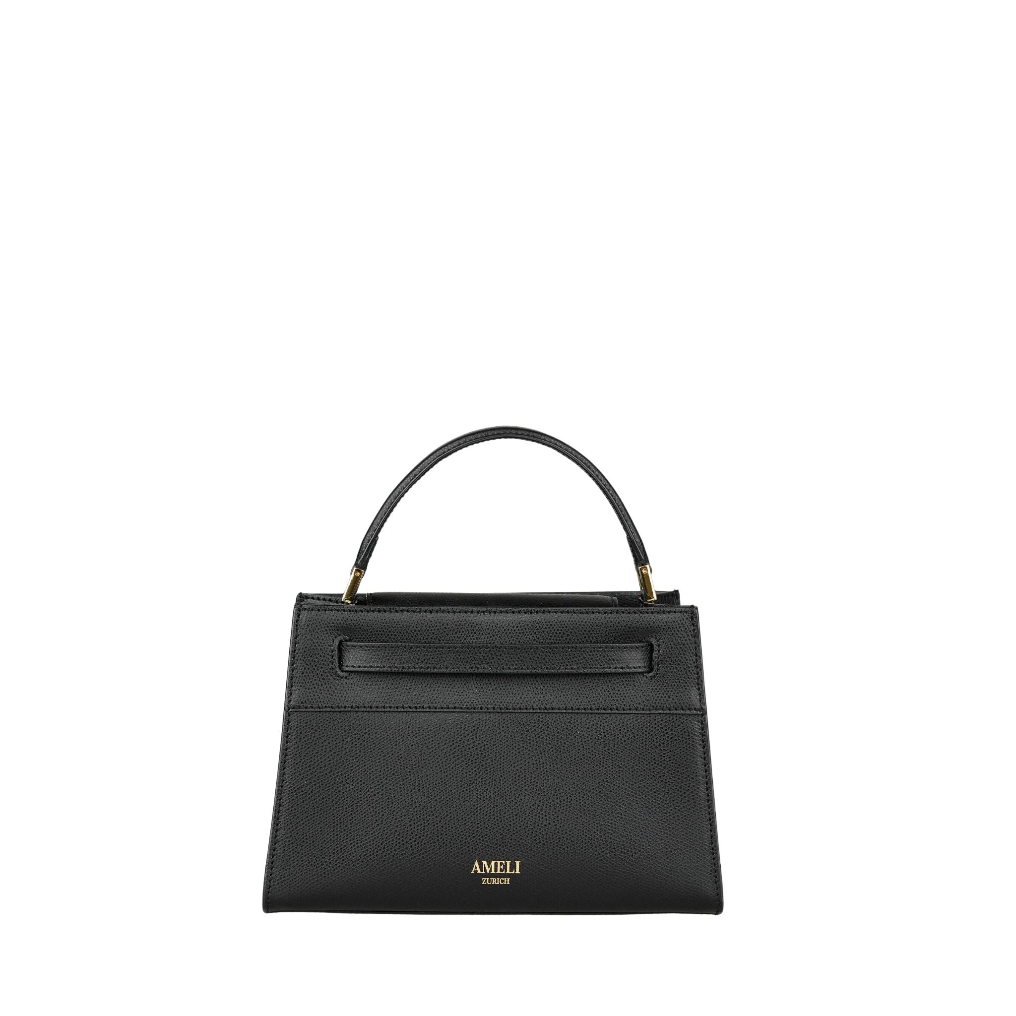 AMELI Zurich | SEEFELD MINI | Black | Pebbled Leather | Front