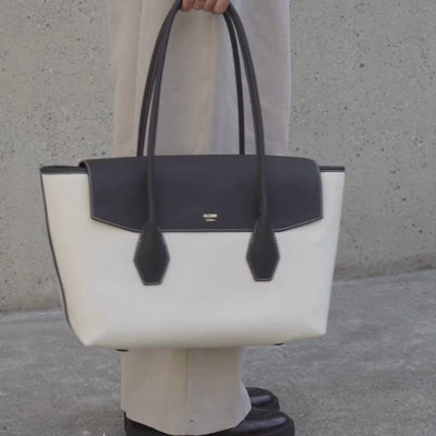 ALEMI Zurich | IDA | Laptop Bag | Beige Dark-Brown | Canvas | Video